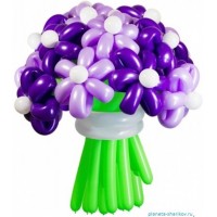 Цветы из шаров "Фиолетовая дымка" 11 шт. (ФОТО ВНУТРИ)